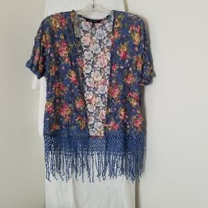 Bohemian mesh duster